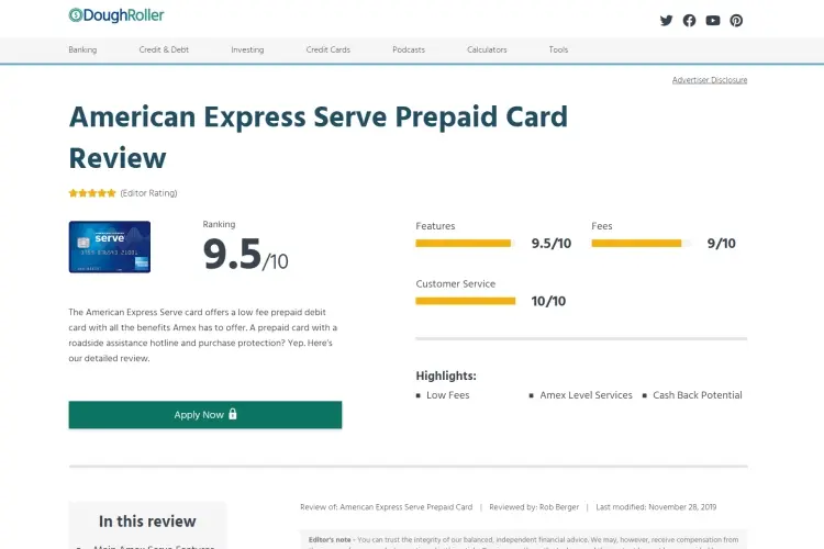 AmericanExpress Serve Cash Back Debit Card