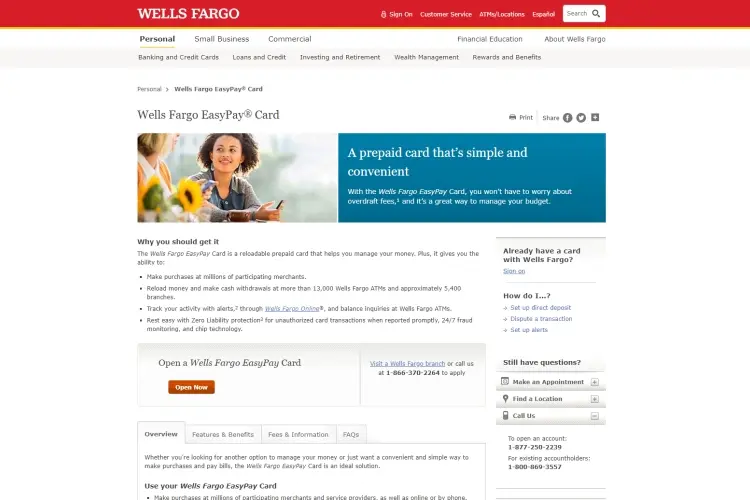 Wells Fargo EasyPay Prepaid Card 