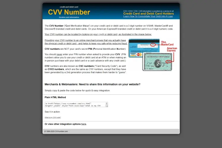 CVV number 