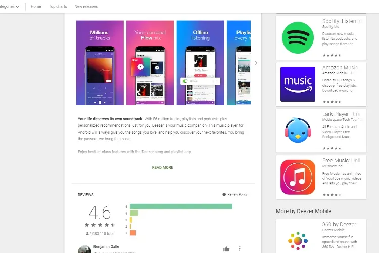 Deezer Music Player