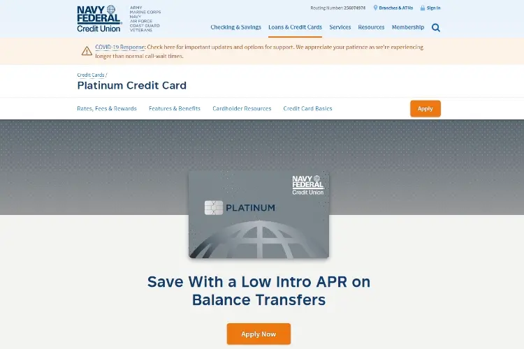 Navy Federal Credit Union Platinum Mastercard