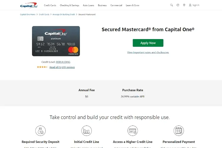 Secured Mastercard® from Capital One®