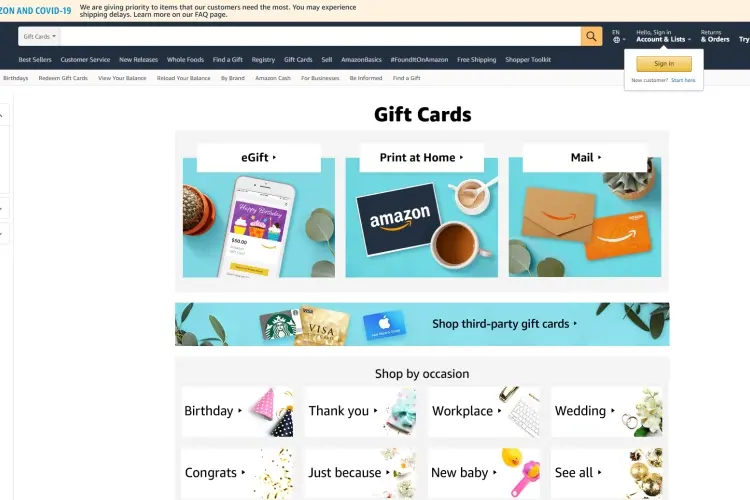 Amazon Gift Card