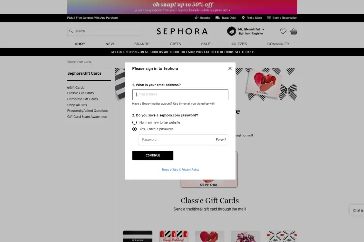 Sephora Gift Card