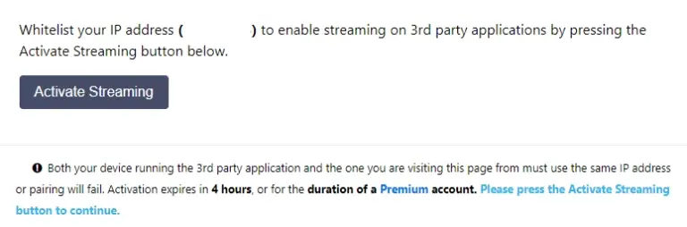 Authorize the InternetProtocol (IP) address using the vidup.me/pair